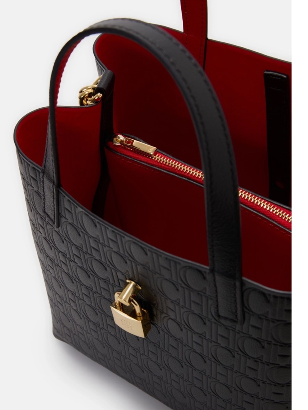 NWT Carolina Herrera MATRYOSHKA LOCKED XS | SMALL HANDBAG Black - Picture 3 of 16